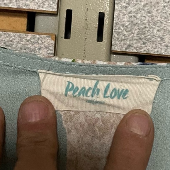 Peach Love Medium Light Green Floral Steer head Kimono Bell Sleeves Medium Tie F - Picture 3 of 5